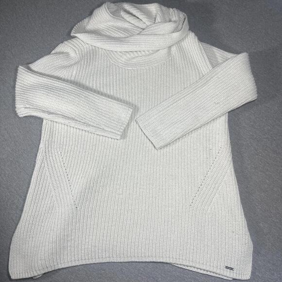 Dkny Sweaters - DKNY Donna Karen New York Women's Medium White Cowl Neck Sweater Turtleneck
